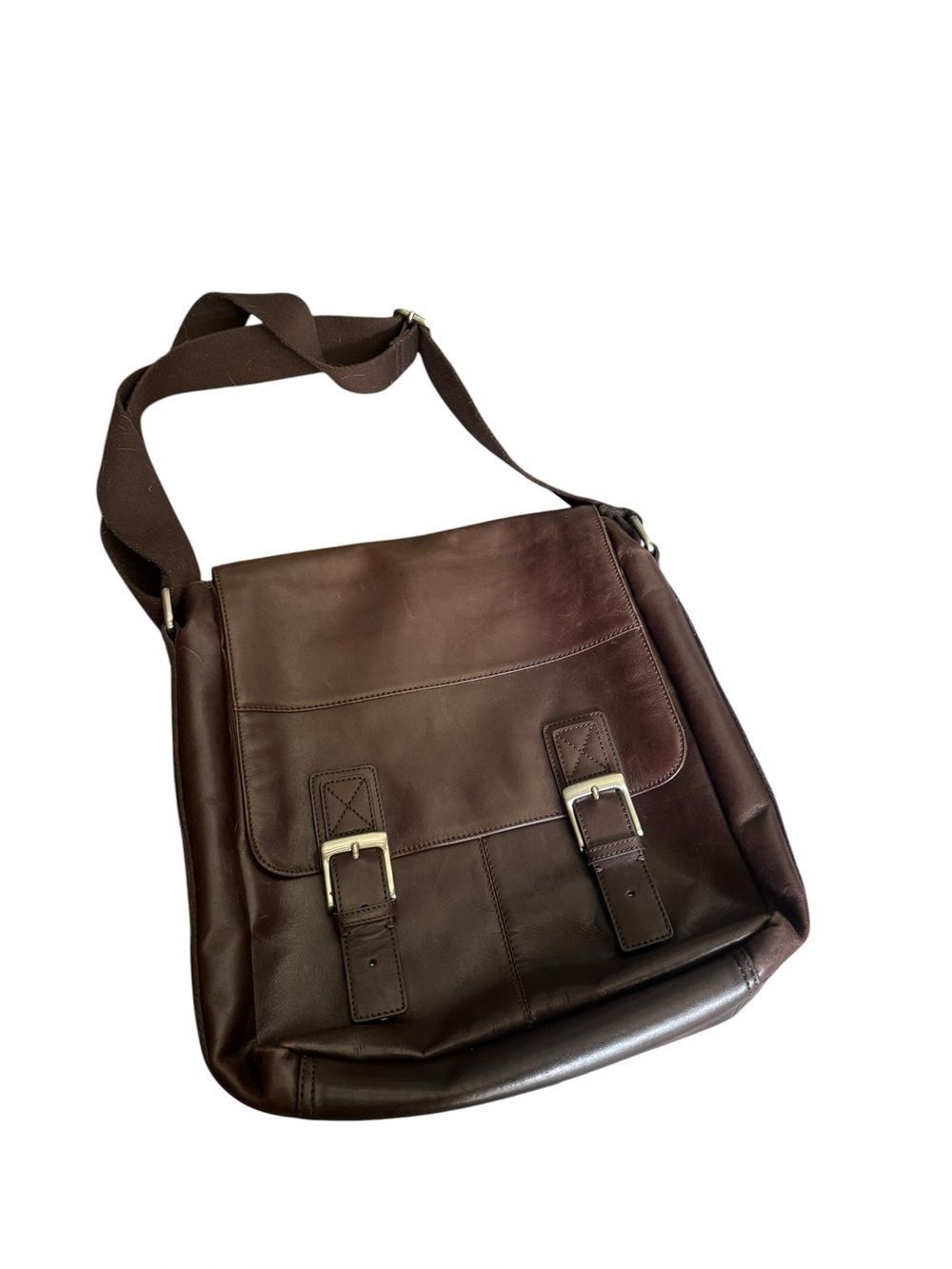 Fossil Unisex Messenger Crossbody Satchel Brown Bag Vintage EUC